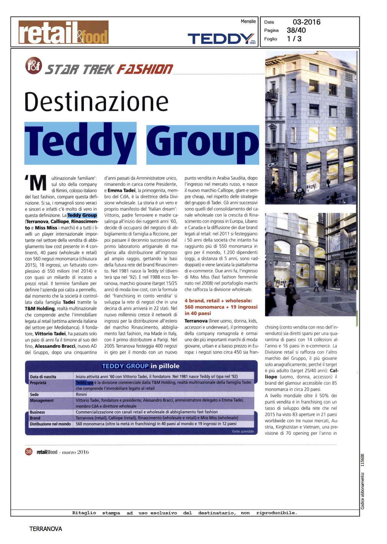 Gruppo Teddy - Retail & Food